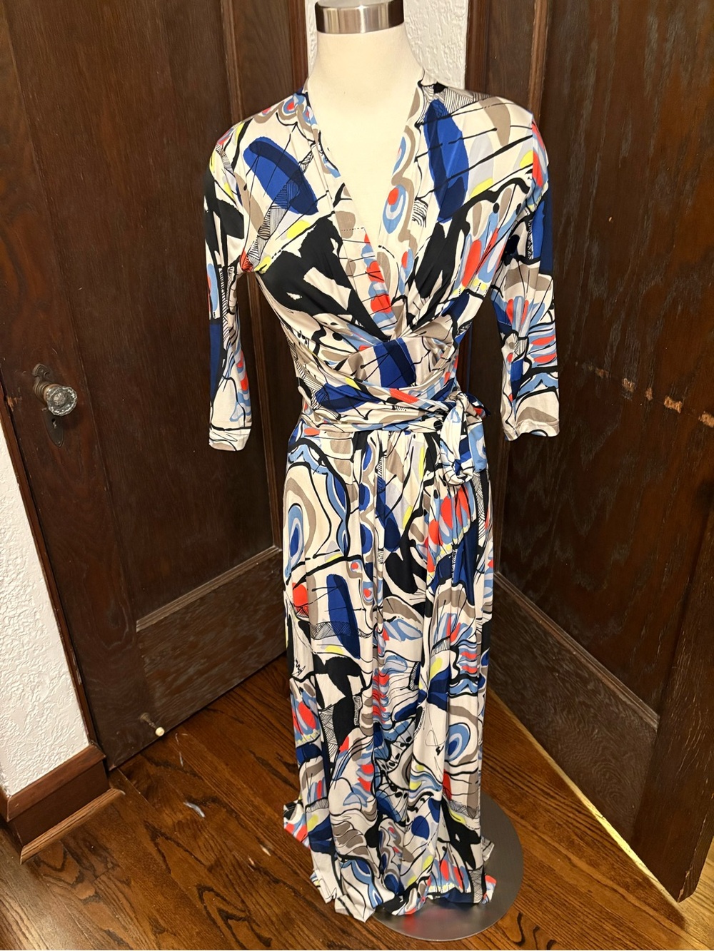 Ilse Jacobsen Hornbæk abstract print faux-wrap maxi dress